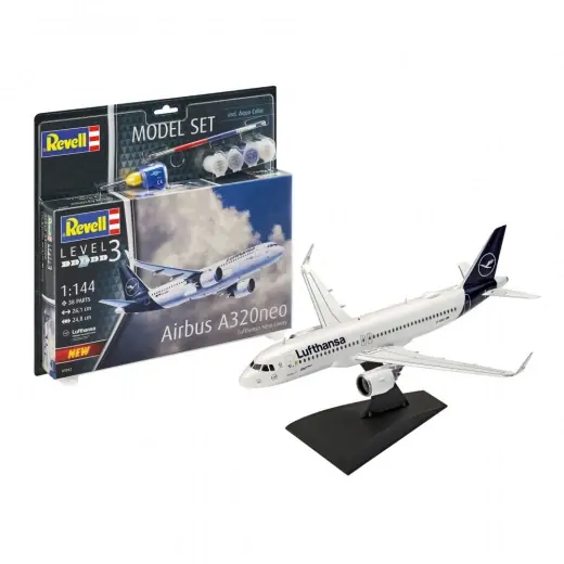Revell Model Set - Airbus A320neo Lufthansa 1 444 - 38 Bitar - Ny produkt