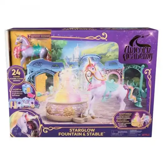 SKADAT Unicorn Academy Starglow Fountain & Stable - Riktigt fynd