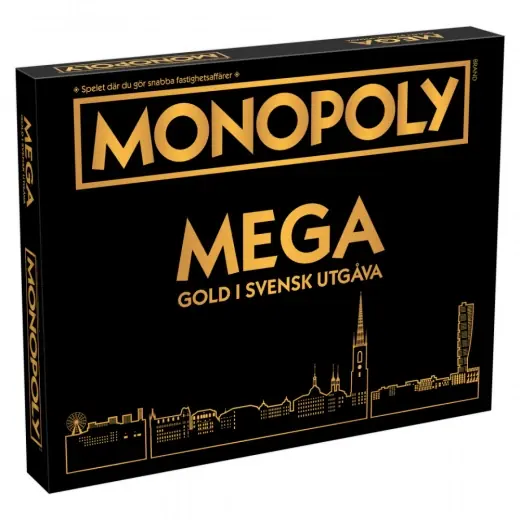 SKADAT Monopoly Mega Gold i Svensk Utgåva - Begränsat lager