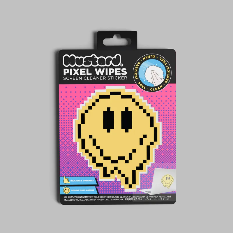 Mustard - Happy Face Pixel Wipes - Precis inkommet