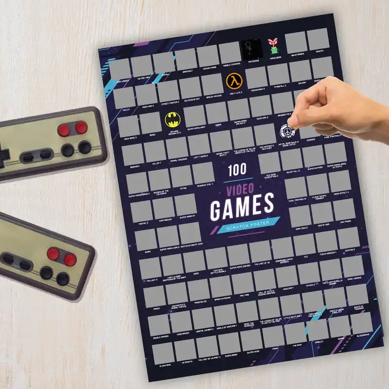 Outlet - Mad Monkey - Scratch Poster Top 100 Video Games