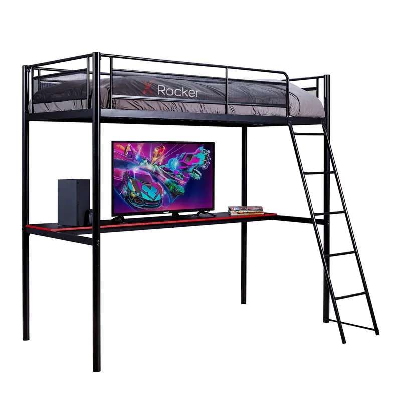 Xrocker Hq High Sleeper Gaming Bed With Desk - Black And Red | Ta chansen