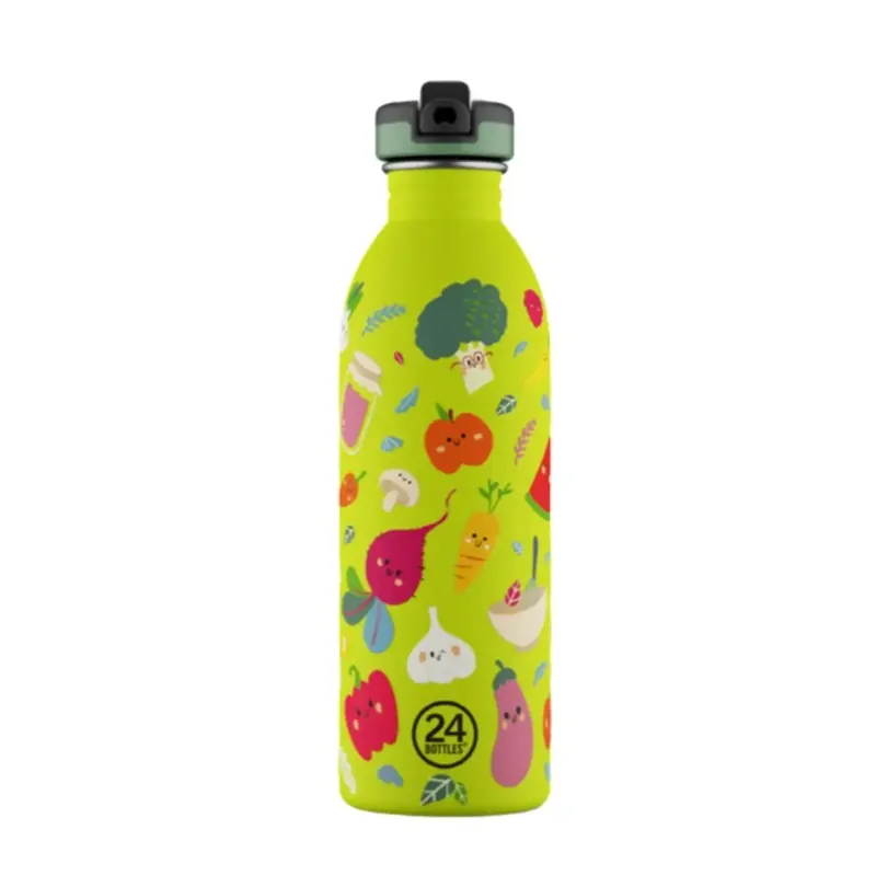 24Bottles - Urban Bottle - Veggie Friends - Lime - 500 ml - Finns tillgänglig