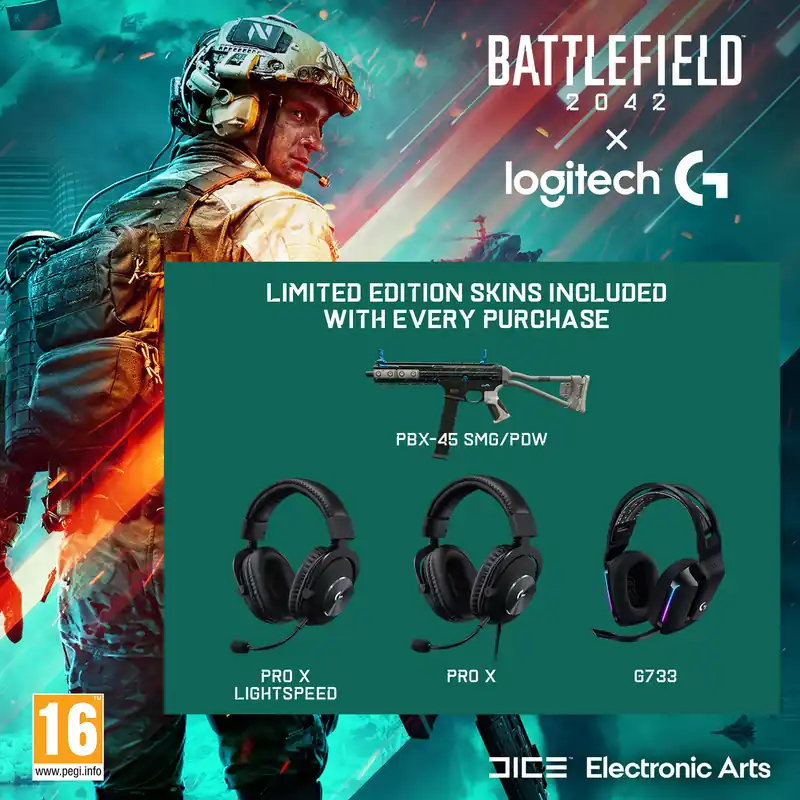Logitech G PRO X 7.1 Gaming Headset +Battlefield PC SKIN bundle - Dagens deal