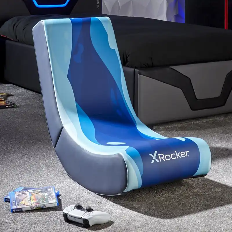 X- Rocker - Video Rocker Gaming Floor Chair - Lava Blue | Nyinkommet