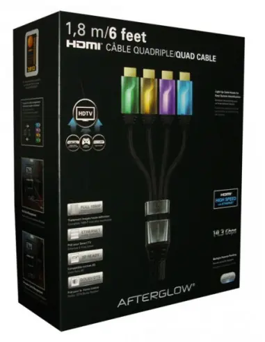 PDP Quad HDMI Cable 6‘ AfterGlow (Green/Gold/Lilac/Blue) - Så länge lagret räcker
