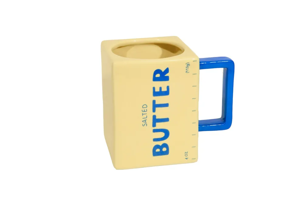 Doiy - Mug - Butter - Bright Yellow with a Blue Handle - Snabb frakt