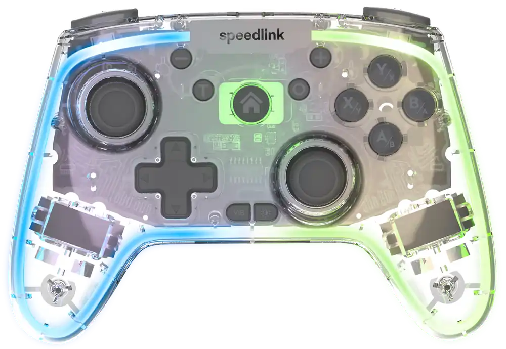 Speedlink - RAIT NX RGB Gamepad - Wireless/Wired - for PC/Android/Switch OLED/Lite, clear transparent | Ny lansering