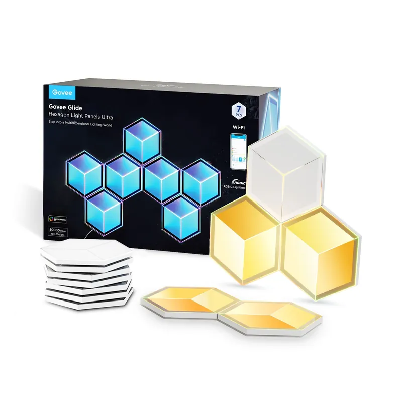 Gratis retur - Govee - Glide Hexagon Ljuspannåer Ultra 7-Pack