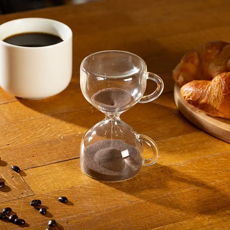 Hög kvalitet | Kikkerland - Coffee Break Sand Timer - Coffee-colored - 5" x 3.5" x 2.75"