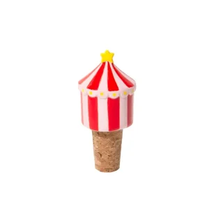Lägg i varukorg | Doiy - Bottle Stopper - Funfair - Red and White Striped with a Yellow Star