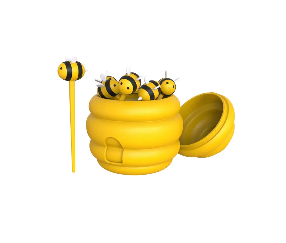 Winkee - Food Sticks with Container - Bee Food Pick Set & Bee Hive Container | Snart slut