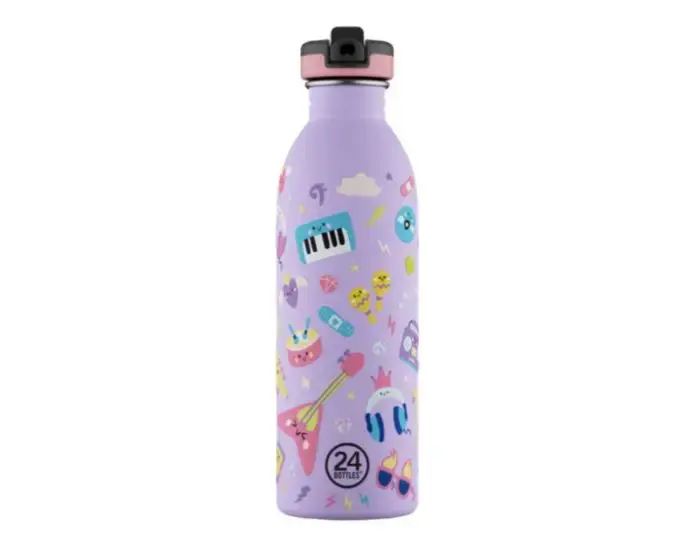 Mycket efterfrågad | 24Bottles - Urban Bottle - Music Friends - Lilla - 500 ml