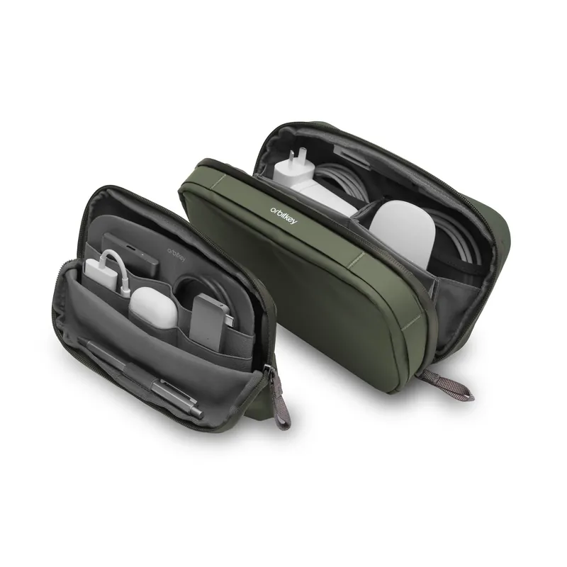 Orbitkey - 2-in-1 Tech Pouch - Olive - Passa på nu