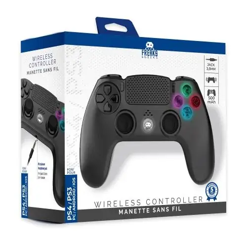 Kanonerbjudande - Freaks And Geeks - Wireless Controller for PS4 with 3,5mm jack slot - LED - Black