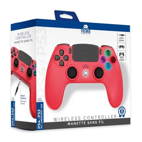 Endast idag | Freaks And Geeks - Wireless Controller for PS4 with 3,5mm jack slot - LED - Red