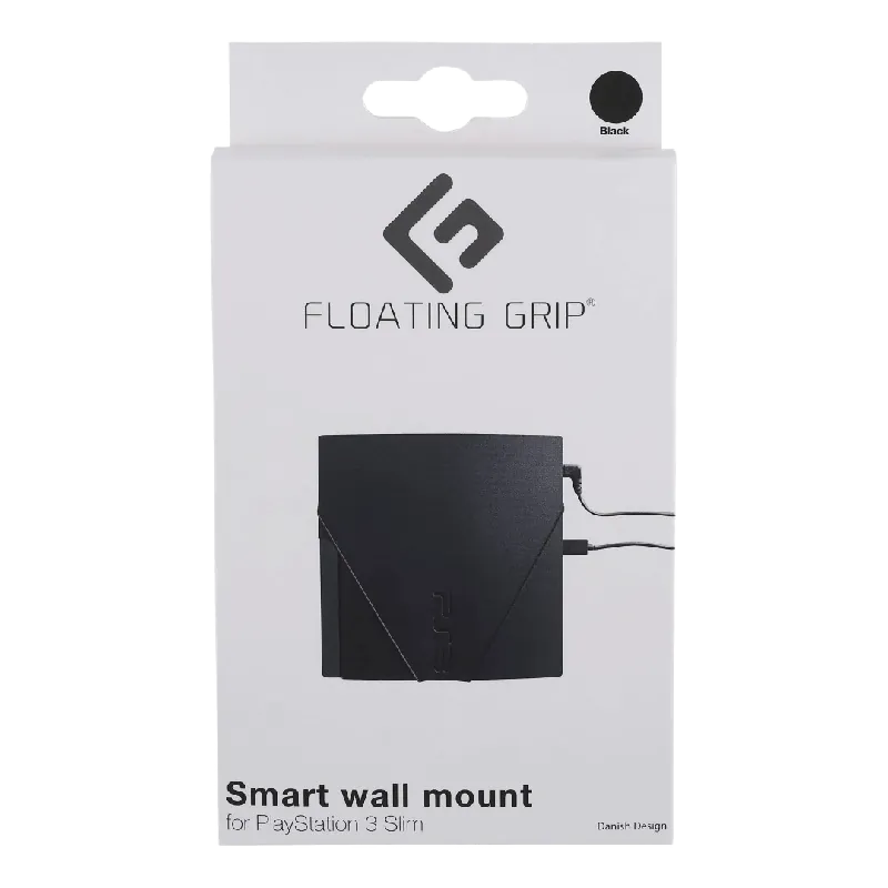 PS3 Slim wall mount by FLOATING GRIP®, Black | Kundfavorit