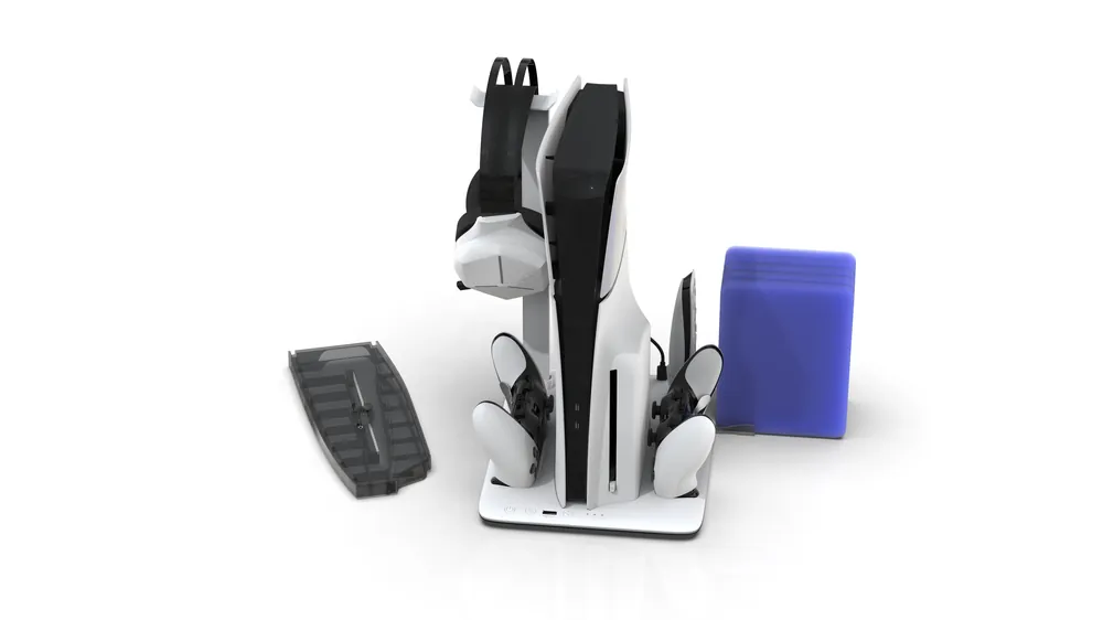 IMP DLX Stand - Charges Controllers(inc. Edge), 3sp Fan w. game, headset and remote store | Kampanjpris