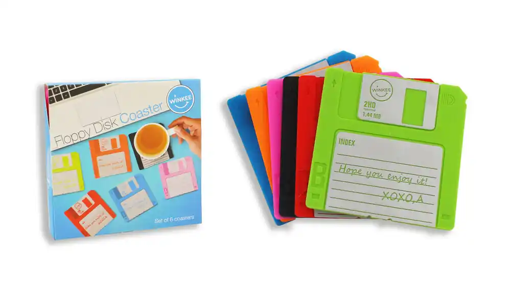 Winkee - Coaster - Floppy Disc - Six Different Colours - Outlet