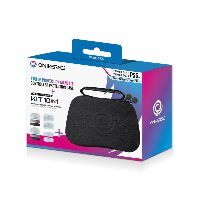 Mycket populär | Oniverse Controller Case With 10 Accessories 4 Rings + 6 Silicon Cap - Grey