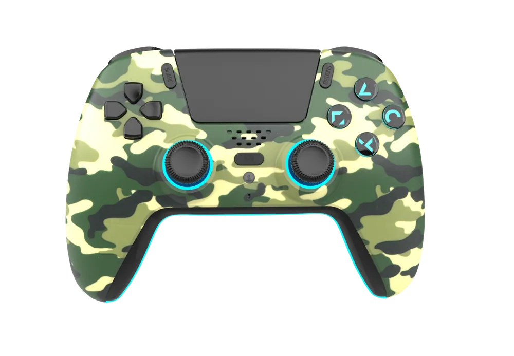 Freaks And Geeks - Wireless Bluetooth Controller for PS5- LED - Green Camo - Så länge lagret räcker