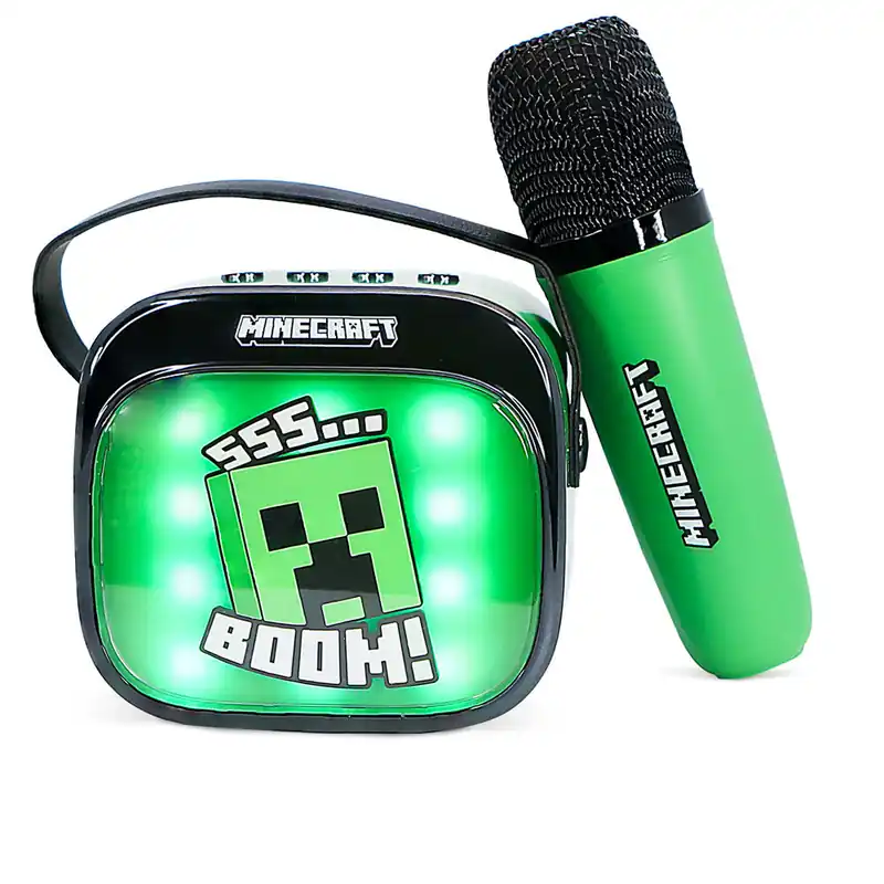 Försäljningssuccé | OTL - Light Up Wireless Karaoke Speaker W/ Microphone - Minecraft