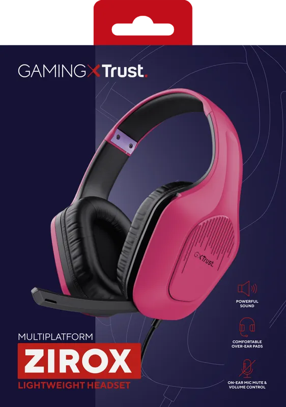 Nyinkommet - Trust - GXT415P Zirox Headset - Pink