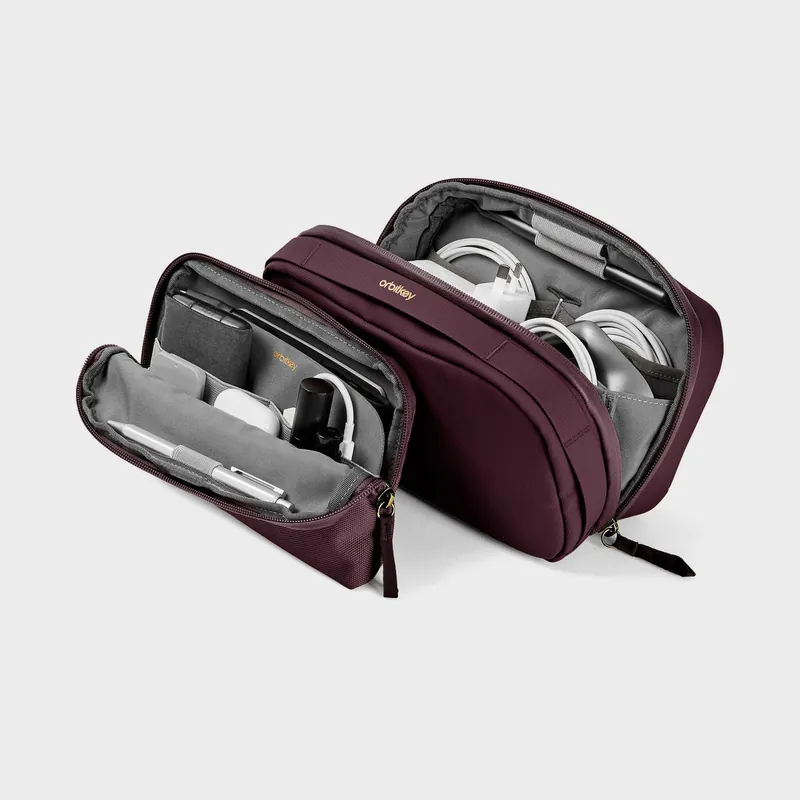 Orbitkey - 2-In-1 Tech Pouch - Plum - Snart slut