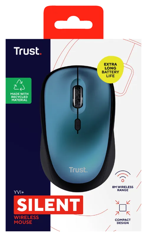 Handla online | TRUST YVI+ WIRELESS MOUSE ECO BLUE