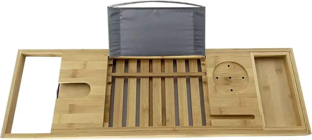 Mad Monkey - Bamboo bath shelf - Adjustable, fits bathtubs up to 1 meter wide - natural | Beställ idag