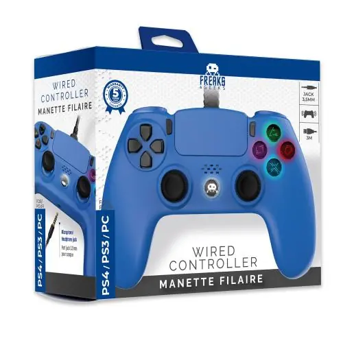 Populär | Freaks And Geeks - Wired Controller for PS4 with 3M Cable - Blue