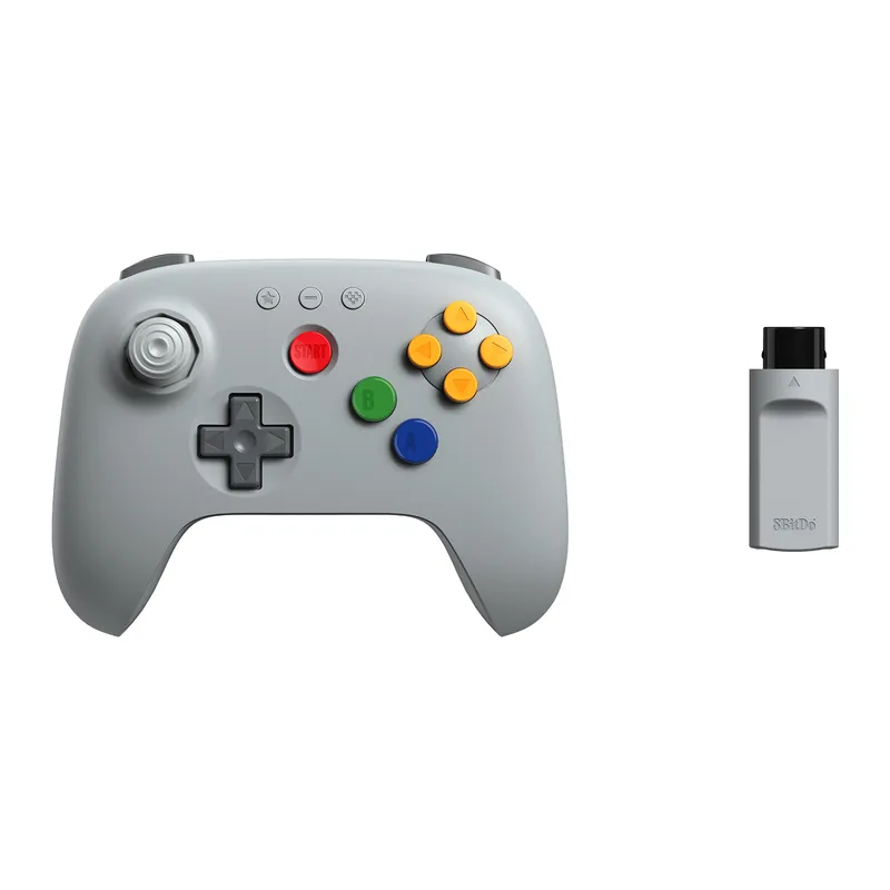 8Bitdo - 64 Wireless 2.4G Controller - Grey | Hög kvalitet