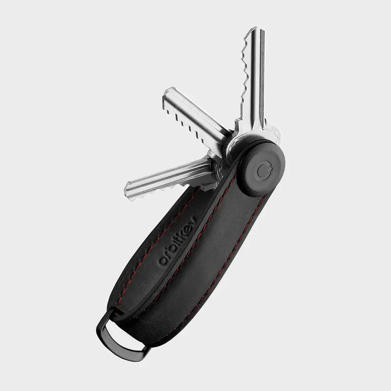 Orbitkey - Crazy Horse Leather Key Organiser - Obsidian Red | Enkel retur
