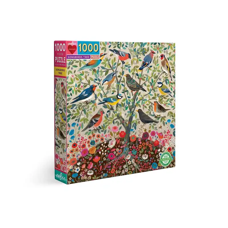 eeBoo - Pussel- Trä med sångfåglar, 1000 bitar | Beställ idag