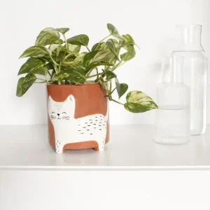 Endast ett fåtal kvar | Winkee - Flower pot bowl - Flower pot cat - 13 cm