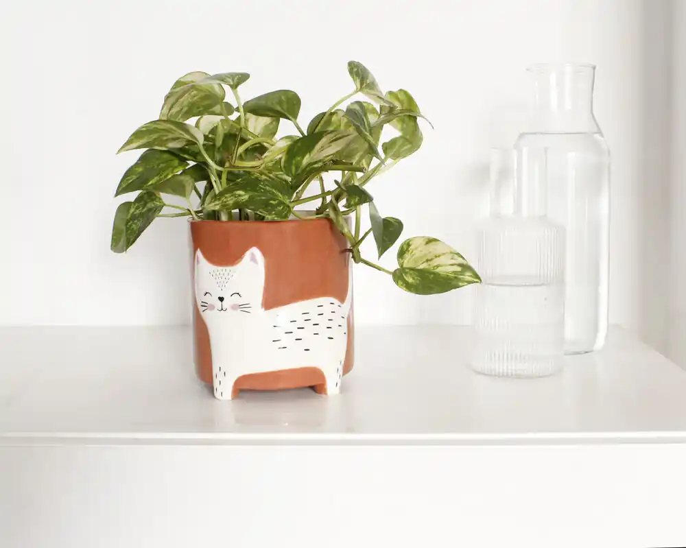 Endast ett fåtal kvar | Winkee - Flower pot bowl - Flower pot cat - 13 cm