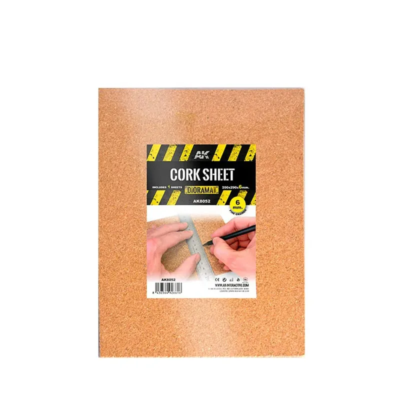 Endast ett fåtal kvar - AK Interactive Fine Grained Cork Sheets (200x290x6mm)
