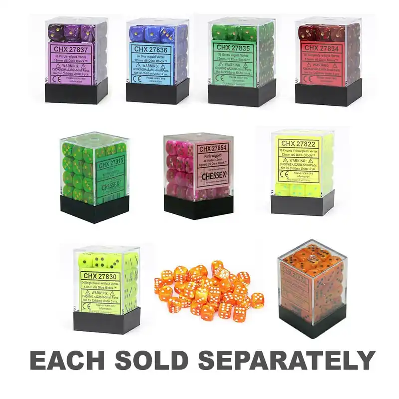 D6 DICE VORTEX 12MM (36 DICE) - Rea