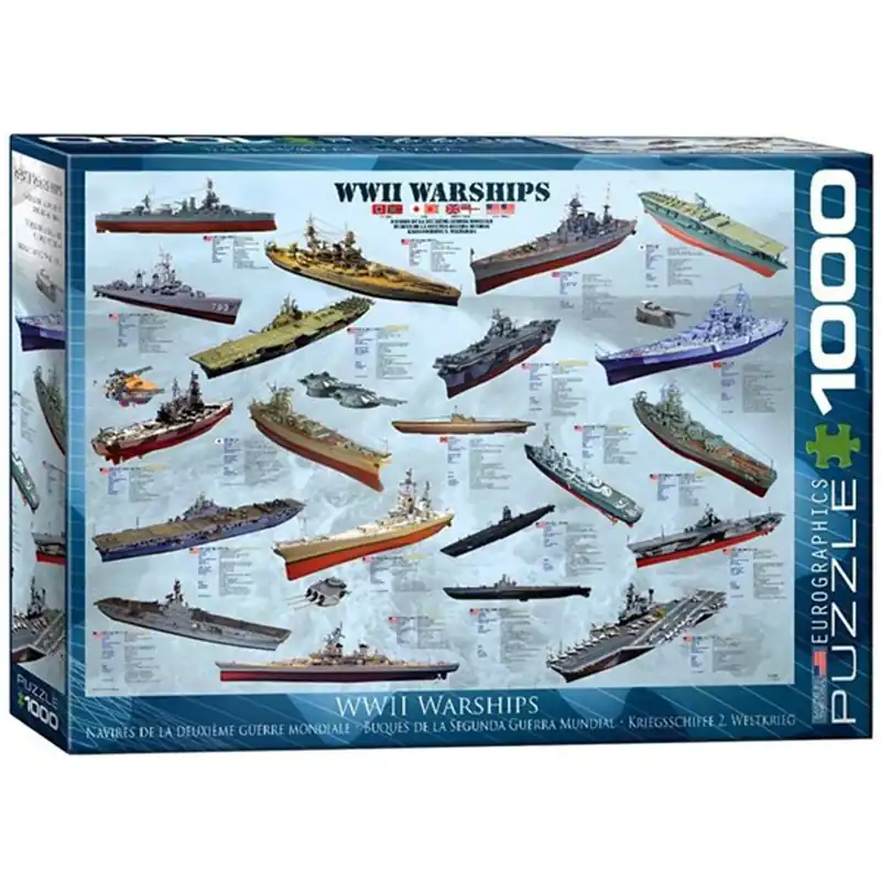 Eurografik WWII Warships Jigsaw Puzzle 1000pcs | Kanonpris