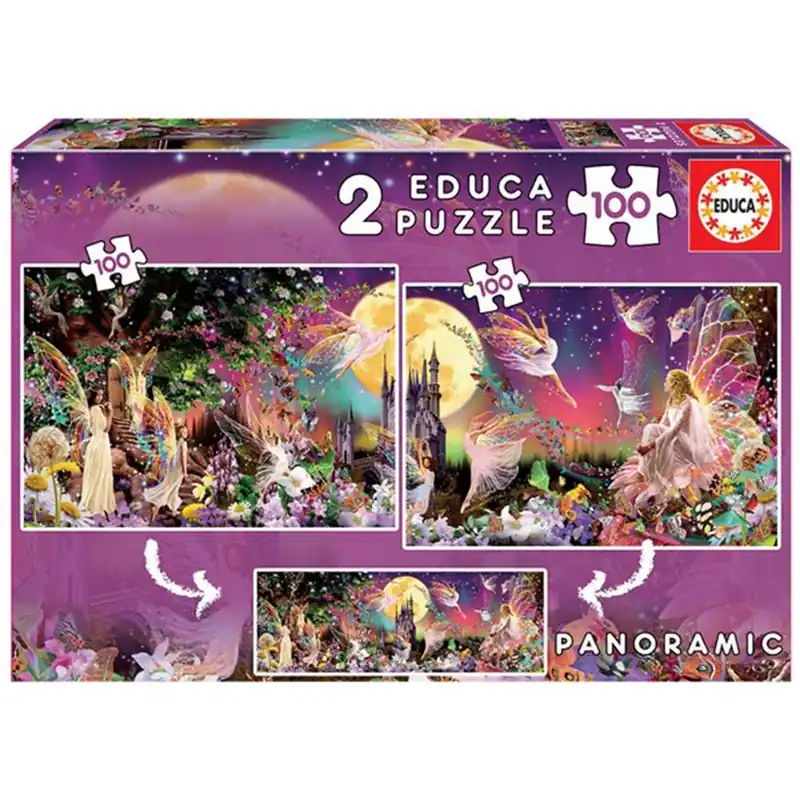 Finns nu | Educa Fairy Triptych Jigsaw Puzzle 2x100pcs
