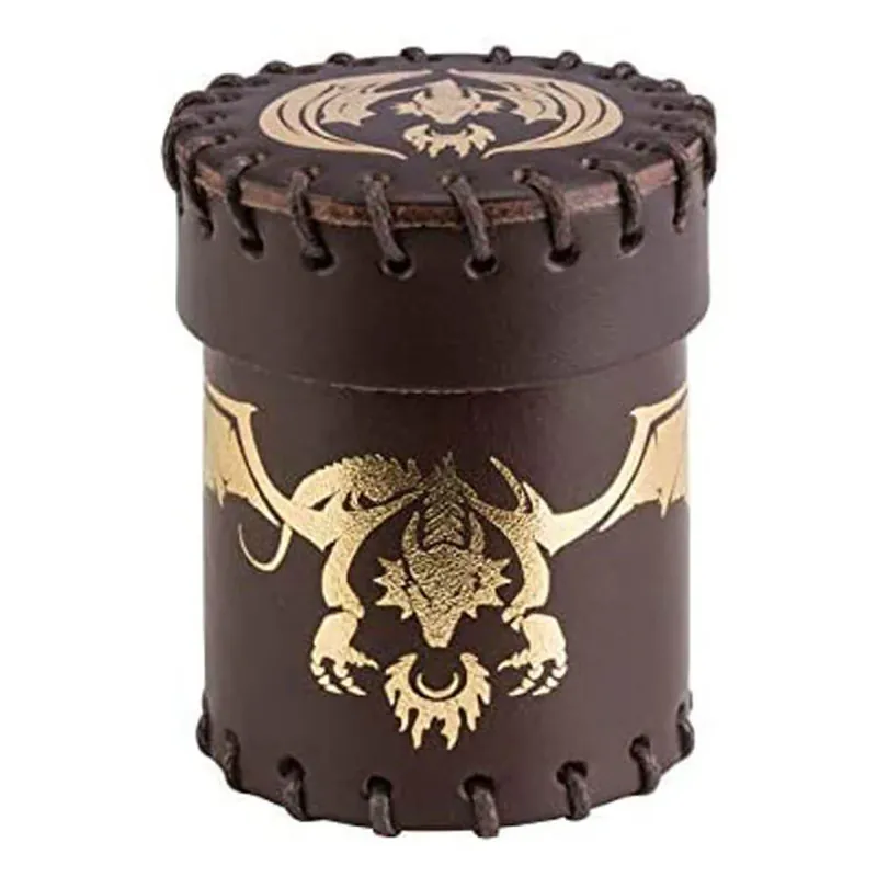 Favorit hos kunderna | Q Workshop Dragon Brown & Golden Flying Leather Dice Cup