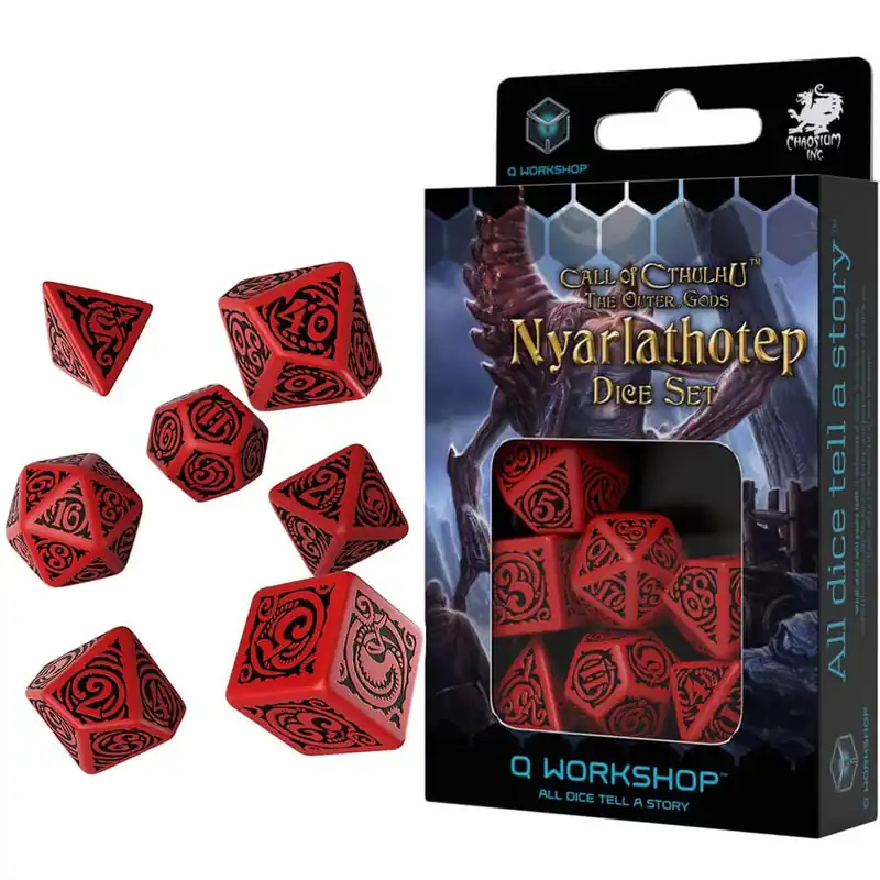 Försäljningssuccé - Q Workshop Coc Outer Gods Nyarlathotep Dice Set av 7