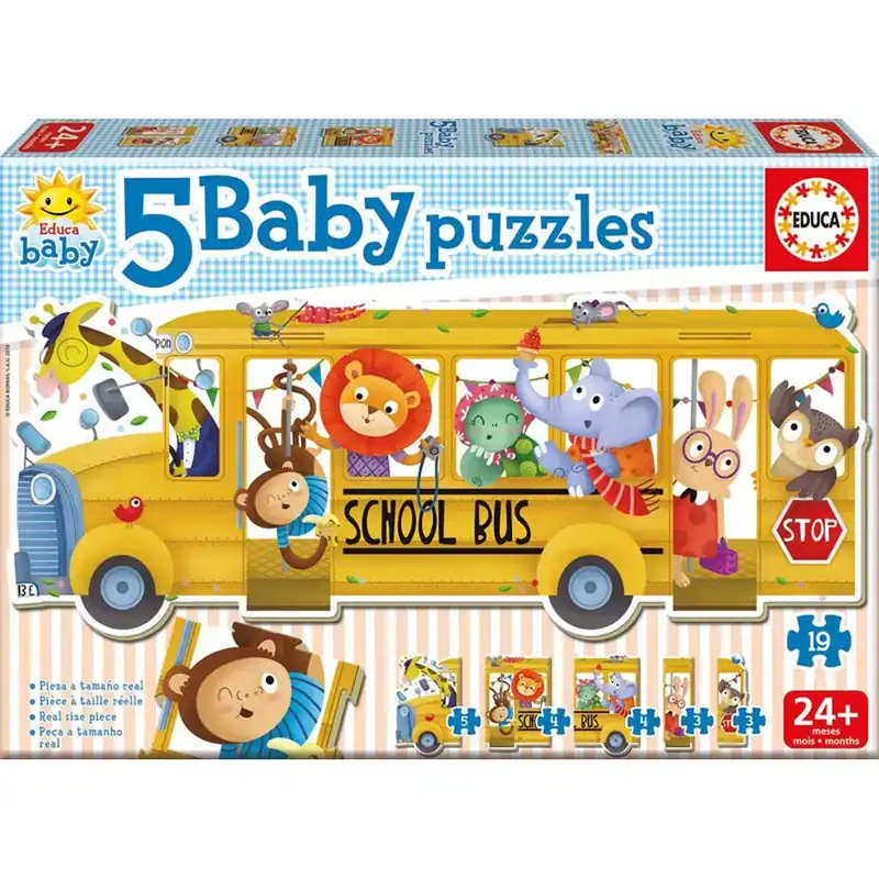Bästsäljare - Animal School Bus Baby Puzzle