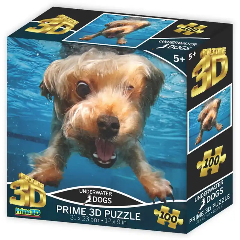 Begränsat lager | Prime3D Under Water Dogs Brady 100-Piece 3D Puzzle