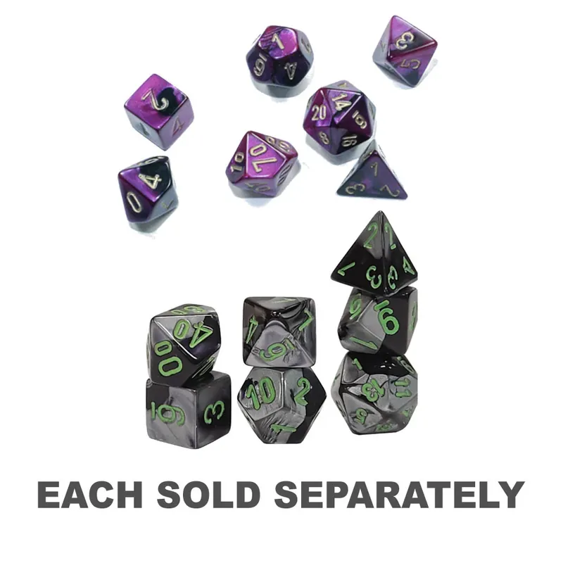 Rabatter - Chessex Gemini Black Mini-Polyhedral 7-Die Set