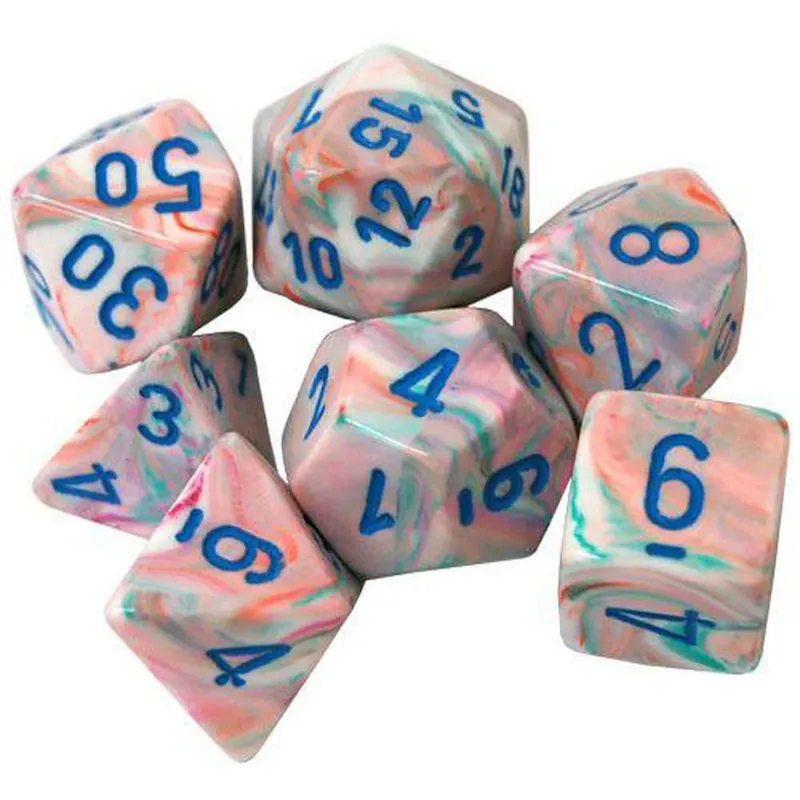 Nyligen lanserat - Chessex Festive Pop Mini-Polyhedral 7-Die Set (Art/Blue)