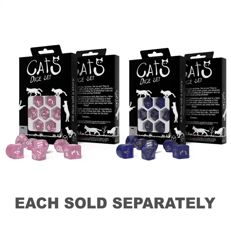 Q Workshop Cats Modern Dice Set 7st | Extra rabatt