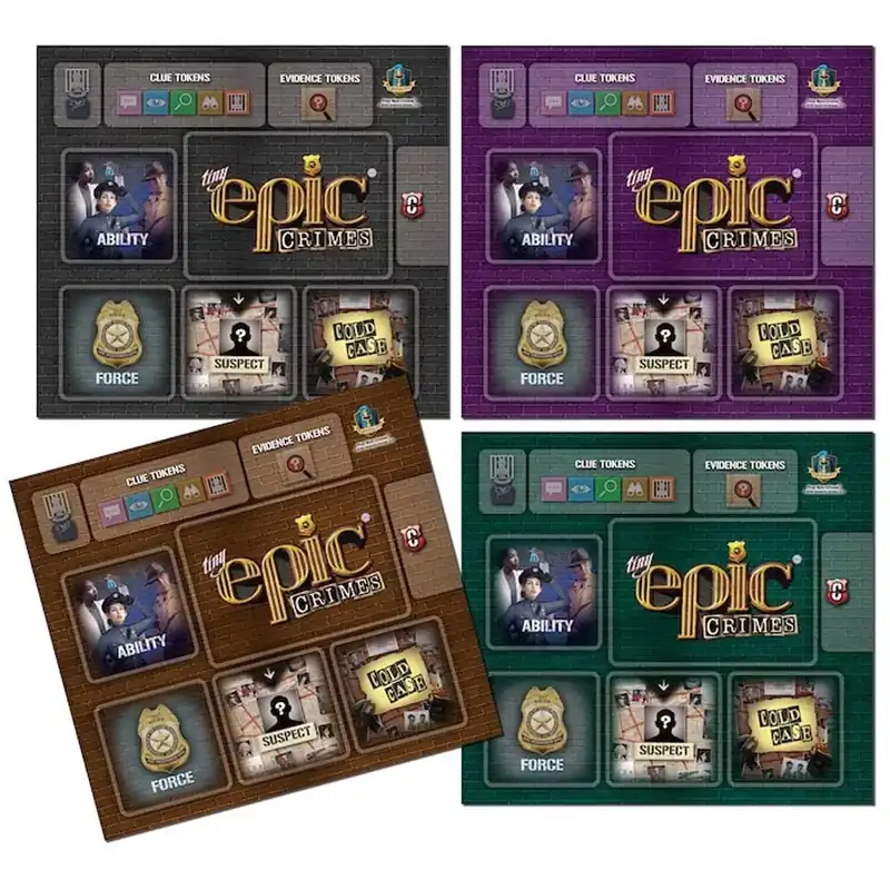 Tiny Epic Crimes 4 Pack Player Mats brädspel - Missa inte