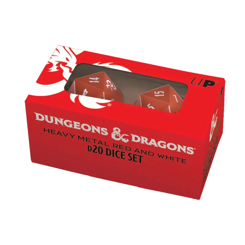 Endast idag | D&D Heavy Metal D20 Dice Set (röd och vit)