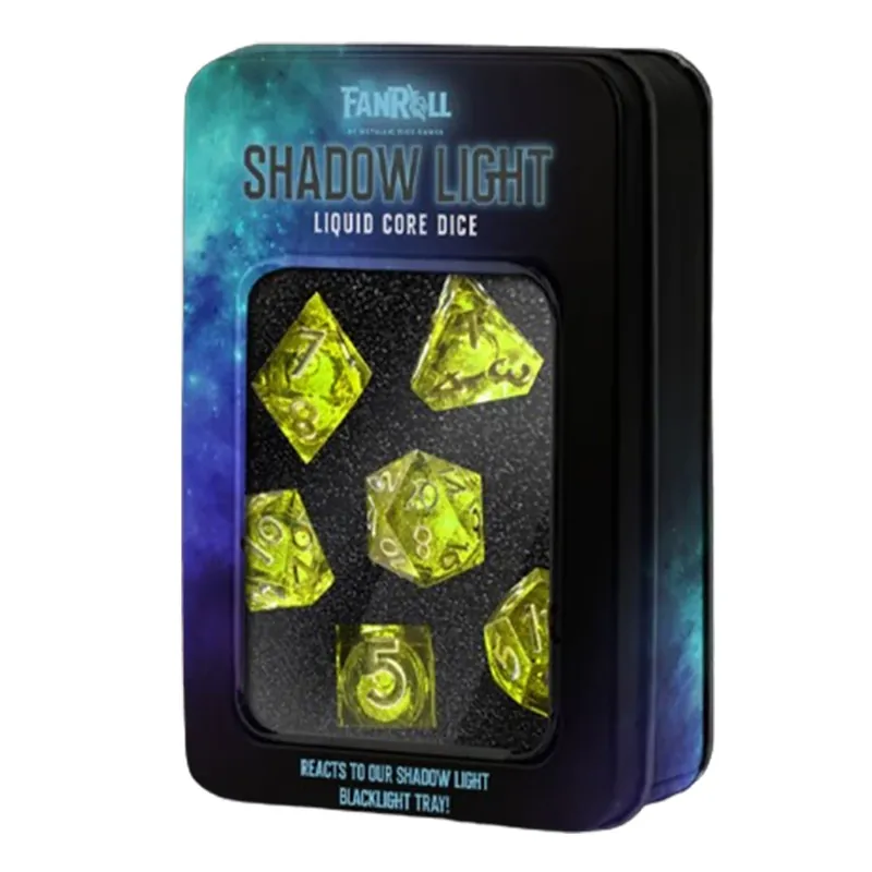 MDG Liquid Core Shadow Light Polyhedral Dice Set 16mm - Populär